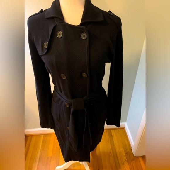 CAbi black buttoned slim knee length dress, S - Picture 1 of 6